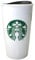 Starbucks - Classic White and Green Coffee Traveler Tumbler Double Wall Ceramic 12 oz