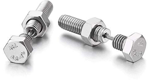 7.8MM Esagonale Vite Orecchini da Uomo Donna, Finto Dilatatore Fake Cheater Plug Gauge, Acciaio