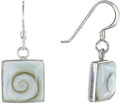 LES POULETTES BIJOUX - Silber Ohrringe Auge von Saint Lucia Medium Square