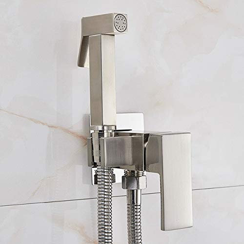 Rubinetto Per Bidet Rubinetto Per Doccia In Ottone Miscelatore Per Rondella Miscelatore Per Acqua Calda Fredda Gru Quadrato Per Doccia Spruzzatore Rubinetto Per Wc Rubinetti Per Wc Nichel spazzolato