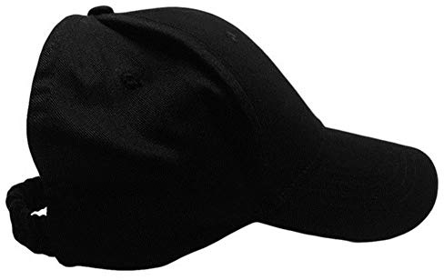 XMYNB Baseball Cap Gelockt Backless Ponytail Cap Für Frauen, Natürliches Haar Afro Hair Messy Pferdeschwanz-Baseball-Mütze,Schwarz