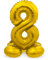 Folat 64708 - Folienballon Zahl 8 - Gold mit Basis ca. 81 cm, 8714572647083