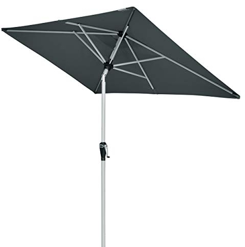 Doppler ACTIVE Auto Tilt 210x140 - Kurbel Sonnenschirm ideal für den Balkon - Regenabweisend - Knickbar - ca. 210x140 cm - Anthrazit