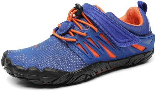 SAGUARO Niños Niño Niña Zapatillas Barefoot Zapatos Minimalistas Transpirables Calzado Barefoot Antideslizante Zapatillas de Trail Running Azul Nuevo,Gr.35