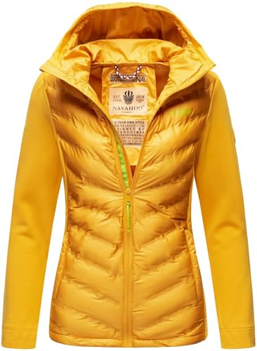 Navahoo Damen Fleece Hybrid Jacke Wanderjacke Kapuzenjacke B852 [B852-Nimm-Gelb-Gr.XS]