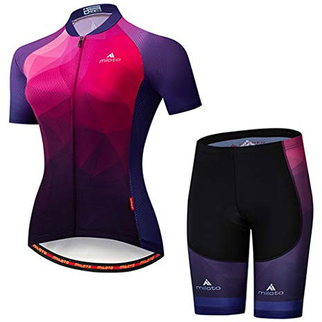 Maillot de cyclisme à manches courtes pour femme - Séchage rapide - Respirant - Haut de vélo