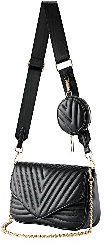 CHIC DIARY Multifunktionale Tasche Damen Kleine Schultertasche Umhängetasche Handtasche mit Münzetasche Crossbody Bag