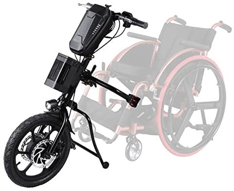 TGHY Rollstuhl-Elektrotraktor 16 Elektro-Handrad-Rollstuhlbefestigung für Sport- und Selbstfahrer-Rollstühle 350W Elektrorollstuhl-Umrüstsatz 10,4Ah Batterie