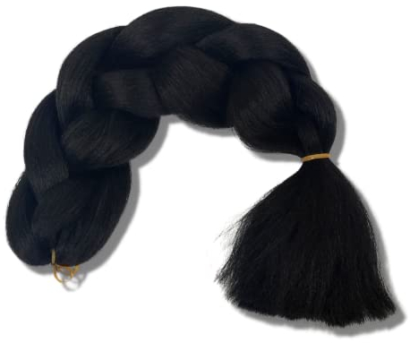 Kunsthaar zum einflechten - Braids Extensions für Haarverlängerung - ideal für Rastas und Twists - Braiding Hair für Frauen und Männer - zur Verdichtung - Haarteil für Zopf (Schwarz)