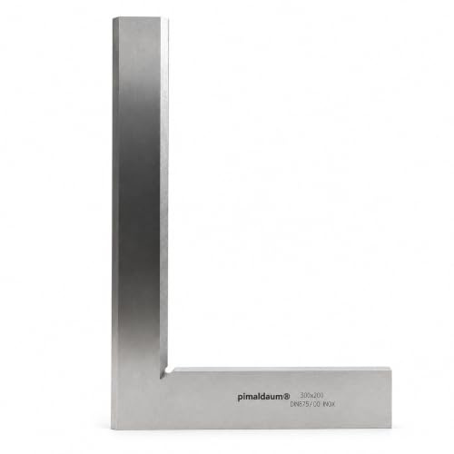 PIMALDAUM® Anschlagwinkel 90°-Haarwinkel, Metall, 300x200 mm | Präzisionswinkel nach DIN 875/00 aus Edelstahl 4Cr13