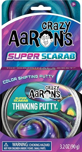 Crazy Aaron's Thinking Putty – Super Skarabäus – Mehrfarbige sensorische Knete für Kinder und Erwachsene in einer 10,2 cm großen Dose – kreativer und endloser Spaß, Stressabbau-Therapie-Spielzeug