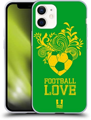 Head Case Designs Pelota De Corazón Amor de La Pelota Caso Funda de Gel Suave Compatible con Apple iPhone 12 Mini