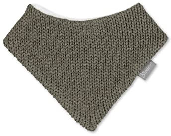 Sterntaler Unisex Baby Dreieckstuch aus Strick, Rückseite Microfleece, Dunkelgrün, 2