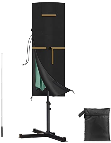 VANSHEIM Funda Sombrilla Jardin Impermeable Funda Protectora de Parasol Funda Sombrilla Playa con Asa Funda Sombrilla Terraza Exterior Sombrilla de Jardin Funda Anti UV Cobertor Parasol 160x62/62cm