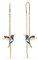 Einzelstück® Ohrringe mit Vogel Anhänger aus 925 Sterling Silber | Gelbgold vergoldet | Cubic Zirkonia (Paradise Bird Ohrhänger Gold)