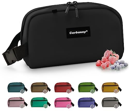 Small Cooler Bag Freezable Lunch Bag for Work School Travel,Small Insulated Bag For Kids/Adults,Freezer Lunch Bags,Mini Lunch Bag Fit For Yogurt,Suit for 3+(black)