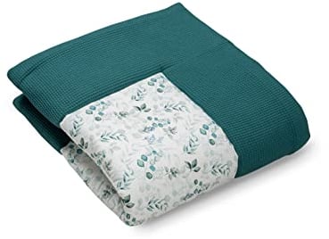 ULLENBOOM ® Baby Krabbeldecke 120x120 cm gepolstert - Eukalyptus-Petrol (Made in EU) - Krabbeldecke für Baby mit 100% OEKO TEX Baumwolle, ideal als Babydecke & Spieldecke