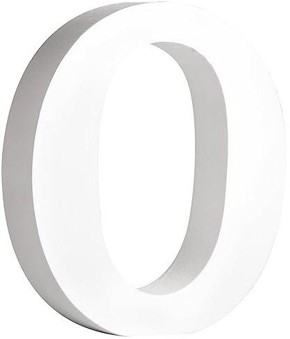 Rayher MDF-Buchstabe O, weiß, 9,9 x 11 cm, Stärke 2 cm, 3D-Buchstaben Holz, Holz-Buchstaben FSC zertifiziert, 64554102