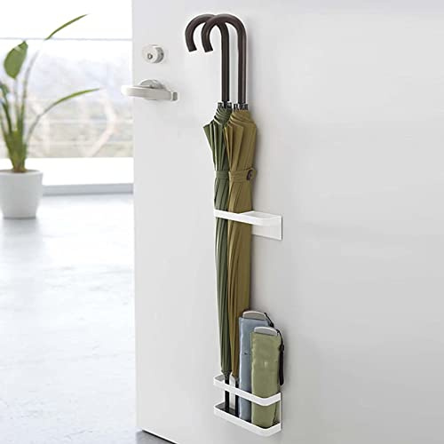 Magnetischer Schirmständer, Magnetischer Schirmständer Kein Stanzen Höhenverstellbare Wandmontierte Dekorative Karbonstahlplatte Für Hotel (Weiss)