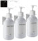 Dispensador Jabón Baño, 3 Piezas 500ml Gel y Champú Ducha Con 3 Soportes Sin Taladrar, Dispensador Pared (Blanco)