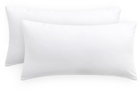 Aisbo Kissenbezug 40 x 80 Baumwolle 2er Set - weiche Kopfkissenbezug 40x80 Weiß mit Reißverschluss, 40x80cm Weiss Pillow Cover Pillowcase