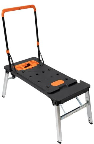 Multifunktionale Klappbare Werkbank 7-IN-1 | Tragbarer Arbeitstisch mit 550lbs Kapazität | Einstellbare Höhe 520-780mm | Robust und Vielseitig | Schwarz+Rot | 13,50 kg
