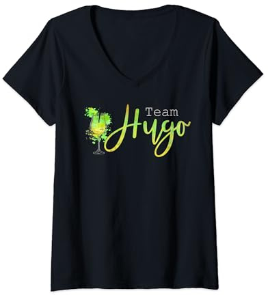 Damen Team Blutgruppe Hugo Geschenk | Hugo T-Shirt mit V-Ausschnitt
