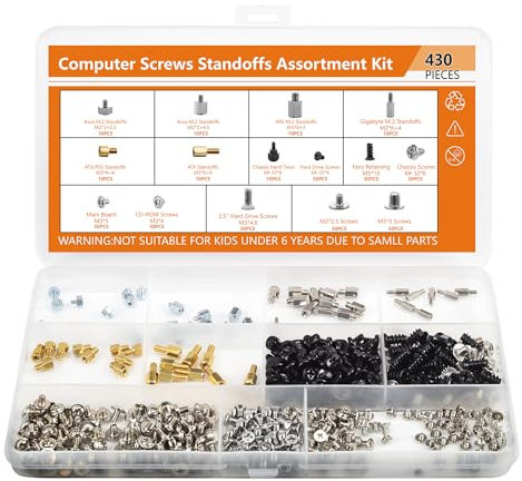 430 viti di montaggio M.2 SSD per scheda madre computer, viti di montaggio SSD M.2 per schede madri ASUS Gigabyte MSI, viti per computer per hard disk PC, ventole di alimentazione, grafica, custodia