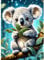 AIRDEA 30x40cm Diamond Painting Erwachsene, Kleiner süßer Koala 5D Diamond Painting Bilder Erwachsene, DIY Diamantmalerei Bastel Set Nach Zahlen Heimdekor Geschenk
