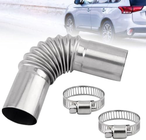 BOROCO Tubo di Scarico del Riscaldatore, 25 mm Acciaio Inossidabile Connettore a Gomito per Tubo di Scarico, Tubo di Scarico Diesel con 2 Morsetti per generatore di corrente diesel