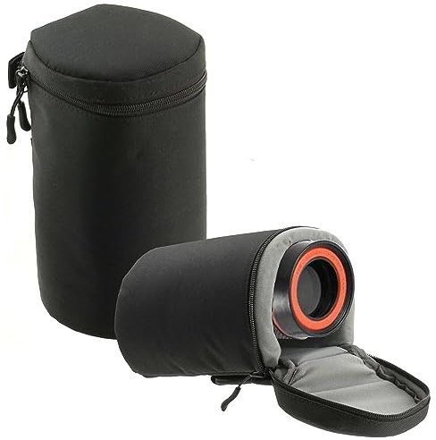 Navitech Black Water Resistant Camera Lens Protective Case Pouch - Compatible with Panasonic Lumix 25mm F1.7 | H-H025E-K Prime Lens