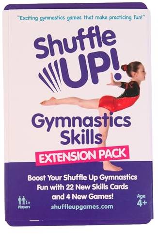 Shuffle Up Gymnastics Games Skills Pack - Family Games with 22 NEW Fun & Active Skills Cards, Gymnastics Equipment, Gymnastics Gifts for Girls & Boys