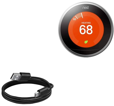 BoxWave Cable Compatible with Google Nest Learning Thermostat - 3rd Generation - DirectSync Cable, Durable Charge and Sync