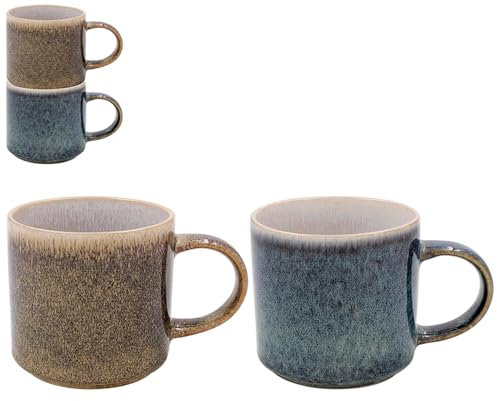 Lesser & Pavey Elements Reactive Glaze Mugs Set of 2 | Stylish Tableware for Home Use | Coffee Cups for Every Occasion | Ideal Mens and Birthday Gifts - LP73791