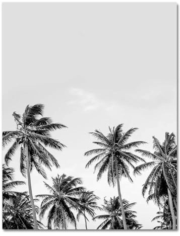 Schwarz Weiß Fotografie Camper Van Strand Surf Druck Palme Kunst Leinwand Malerei Ozean Poster Wohnzimmer Wohnkultur 50x70cm ohne Rahmen