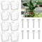kicder 8Pcs Clear Acrylic Plant Holders w/Hooks, Hollow-Carved Design, Hanging Planter Cups, Ideal for Aquarium Plant Cultivation & Water Feature Décor