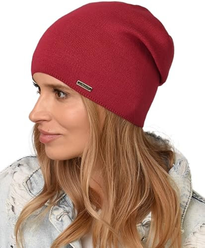 Alur Mütze Damen Beanie Wintermütze Strickmütze - Warme Elastisch Elegant Winter Mütze EKO - Weiches Garn Stilvoll Universell Warm (Fuchsie)