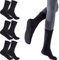 Risipu 3 Paar Pilates Socken mit Griffen Anti-Rutsch-Kräuselung Yoga Socken Grip Socken für Ballett Tanz Barfuß (DE/NL/SE/PL, Alphanumerisch, Einheitsgröße, Regular, Regular, 3 Paare - Schwarz)