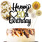 Anlgdi Tortendeko 20 Geburtstag Frauen Männer, Kuchen Topper 20. Geburtstag Frau, Cake Topper Happy 20th Birthday Schwarz Gold, Glitter Kuchen Deko 20. Deko für Geburstagstorte Deko 20 Jahre Frau Mann