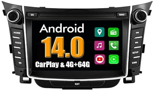 RoverOne Auto GPS Navi für Hyundai I30 2021 2013 2014 2015 2016 2017 CarPlay Autoradio Android Auto Radio Stereo Bluetooth USB Touchscreen