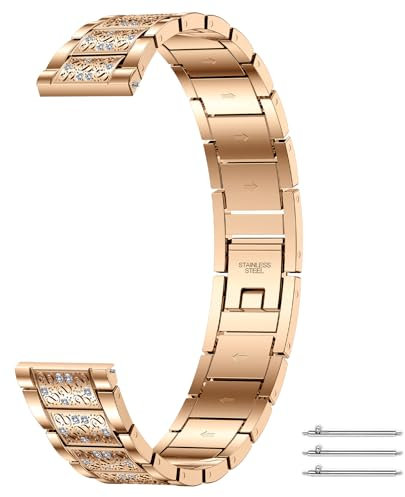 CIVO 16 mm Roségold Edelstahl Uhrenarmband Schnellverschluss Ersatzarmband Damen Frauen