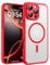 TOCOL für iPhone 16 Pro Max Hülle für Magsafe, Vollständiger Kameraschutz Stoßfest Kratzfest Transluzente Rückseite Magnetisch Handyhülle für iPhone 16 Pro Max Case, Rot
