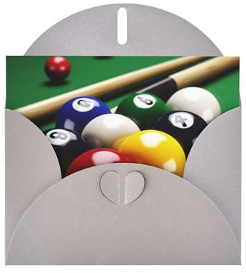 Billard-Grußkarten mit Umschlägen, einzigartiges Design, blanko, 10,2 x 15,2 cm, Pop-Up-Karten für alle Anlässe, Geburtstagskarte, Jubiläumskarte