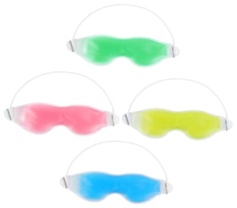 MOTHNUR 4 Stück Teiliges Gel Augenmaske Kühlend und Wärmend Wiederverwendbare Gelmaske für Augen Ergonomisch Anpassbar Leichte Kühlkompresse zur Reduzierung von Augenmüdigkeit für