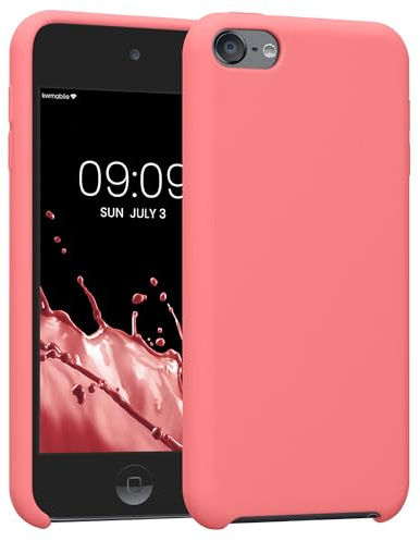 kwmobile Schutzhülle kompatibel mit Apple iPod Touch 6G / 7G (6. und 7.Generation) - Hülle Silikon gummiert - Cover Case in Pastell Koralle