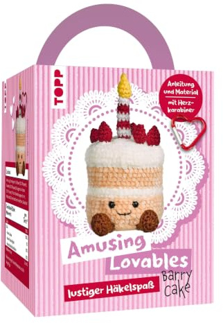 Amusing Lovables Häkelset Barry Cake: Anleitung, Chenillegarn, Häkelnadel, Füllwatte, Sicherheitsaugen, Karabiner