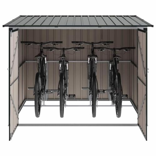 vidaXL Capanno per Biciclette 3 pz Antracite 216 x 207 x 158 cm