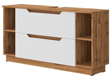 Vicco Waschbeckenunterschrank Lotta, Weiß, 119.2 x 62.5 cm | mit 2 Schubladen, zur Montage unter Waschtischen geeignet