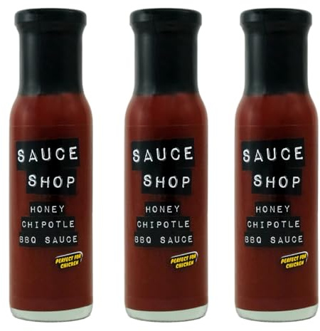 Sauce Shop - Honey Chipotle BBQ Sauce - Glass Jar, 260g - Pack of 3