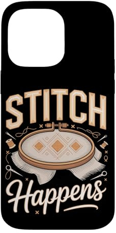 Stitch Happens Embroidery Cross Stitch Case for iPhone 14 Pro Max